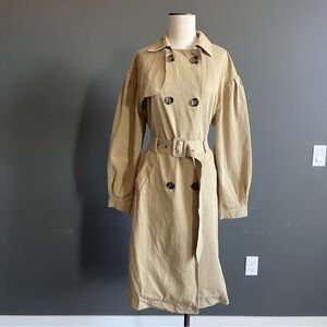 Classic Cotton Trench Coat Beige Belted Double Breasted – Minimalist Style